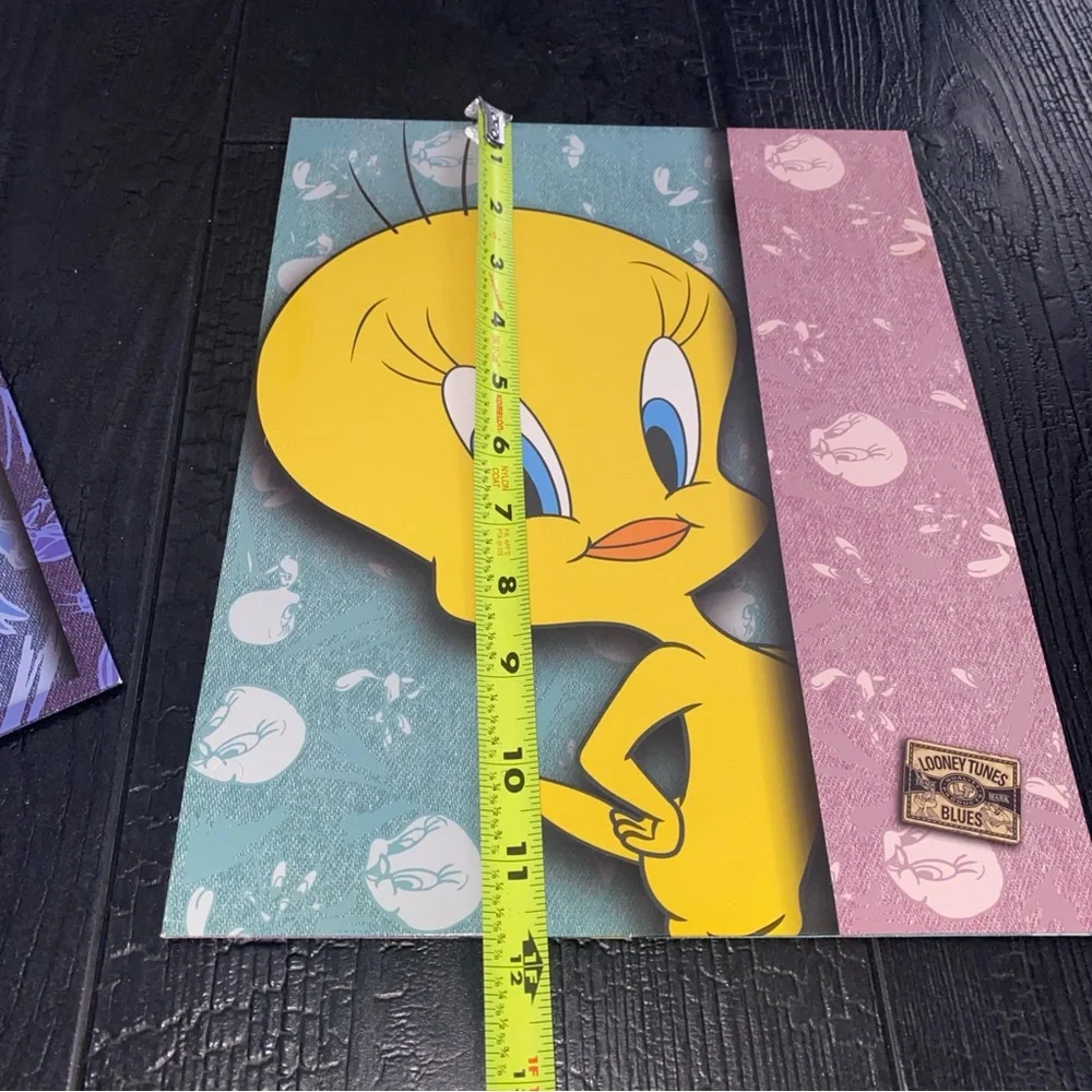 Vintage 1995  Looney Tunes Blues Tweety Bird Bugs Bunny Lot Of 2 Folders‎